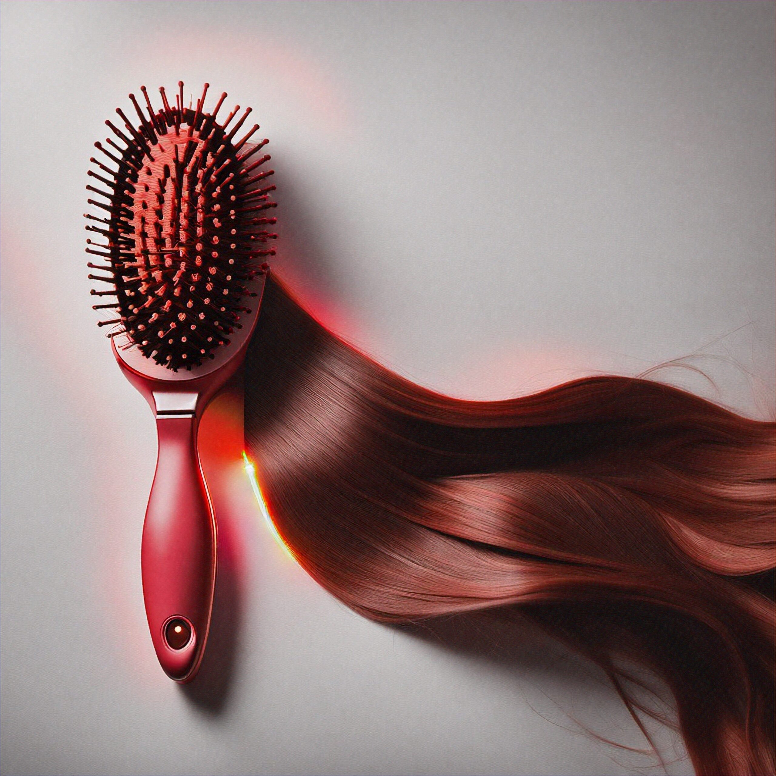 Studio,Shot,Photo,Of,Red,Light,Therapy,Hair,Brush,Stroking Studio,Shot,Photo,Of,Red,Light,Therapy,Hair,Brush,Stroking